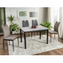 Стол обеденный SIGNAL DAMAR белый мрамор/черный мат 80/60